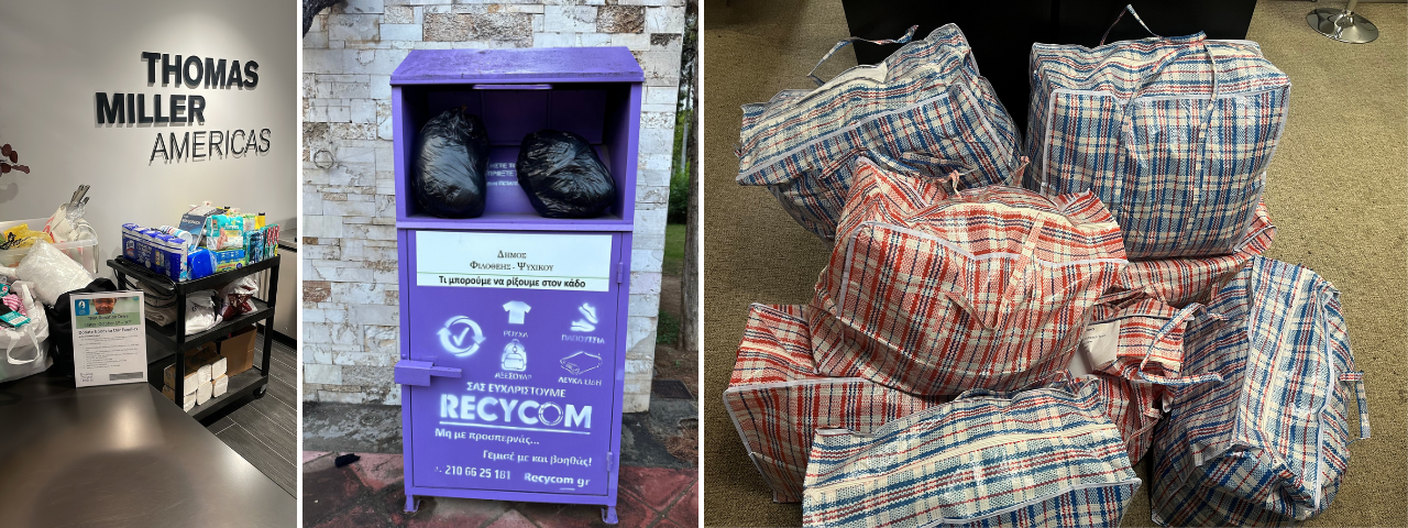 Clothing donations from Thomas Miller staff